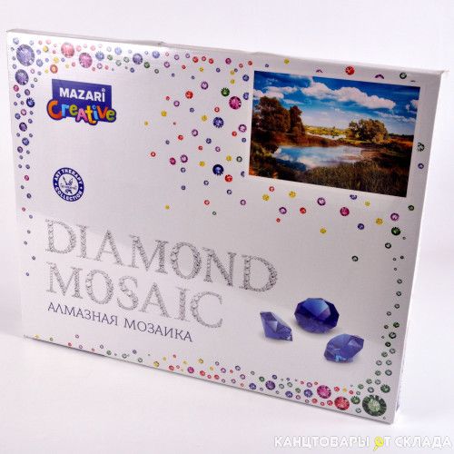 Мозаика алмазная "Пейзаж с водоемом"  40х50 см