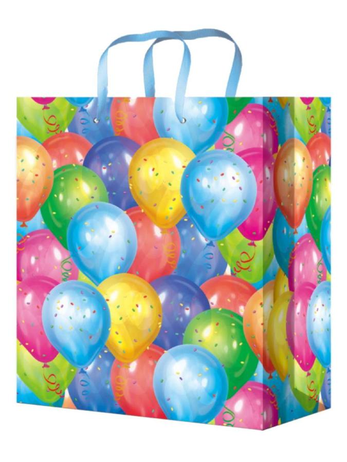 Пакет подарочный 45x45x21 см "Яркие воздушные шары"