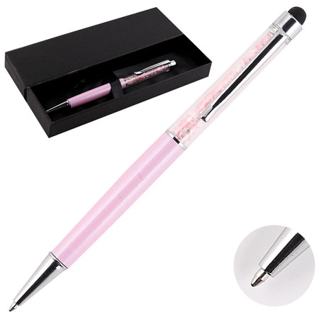 Ручка шариковая корпус розовый, футляр КОКОС, синяя