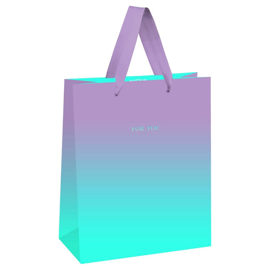 Пакет подарочный 18×23×10 см "Duotone. Turquoise-Lilac gradien"