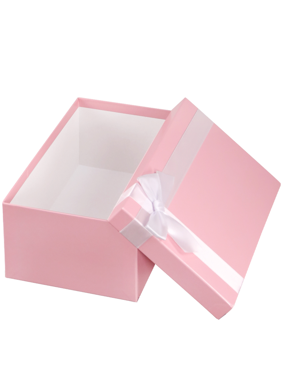 Подарочная коробка розовая с лентой 15х10х5 см (3)