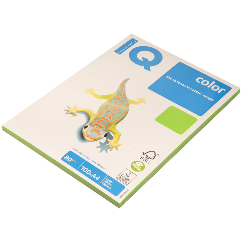 Бумага "IQ Color INTENSIVE" А4,  80 г/м, 100 л., ярко-зеленая