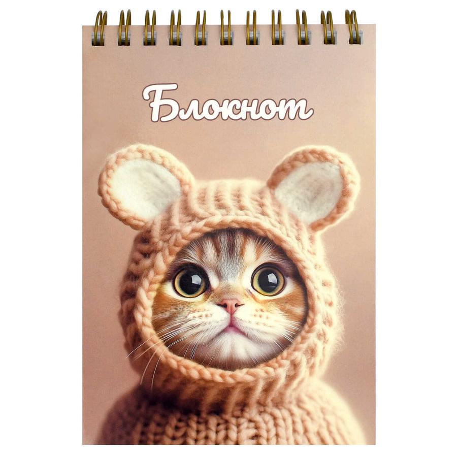 Блокнот А5 80 л, Котенок в шапочке.