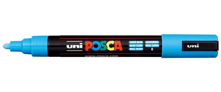 Маркер UNI  "POSCA" 1,8-2,5 мм, голубой