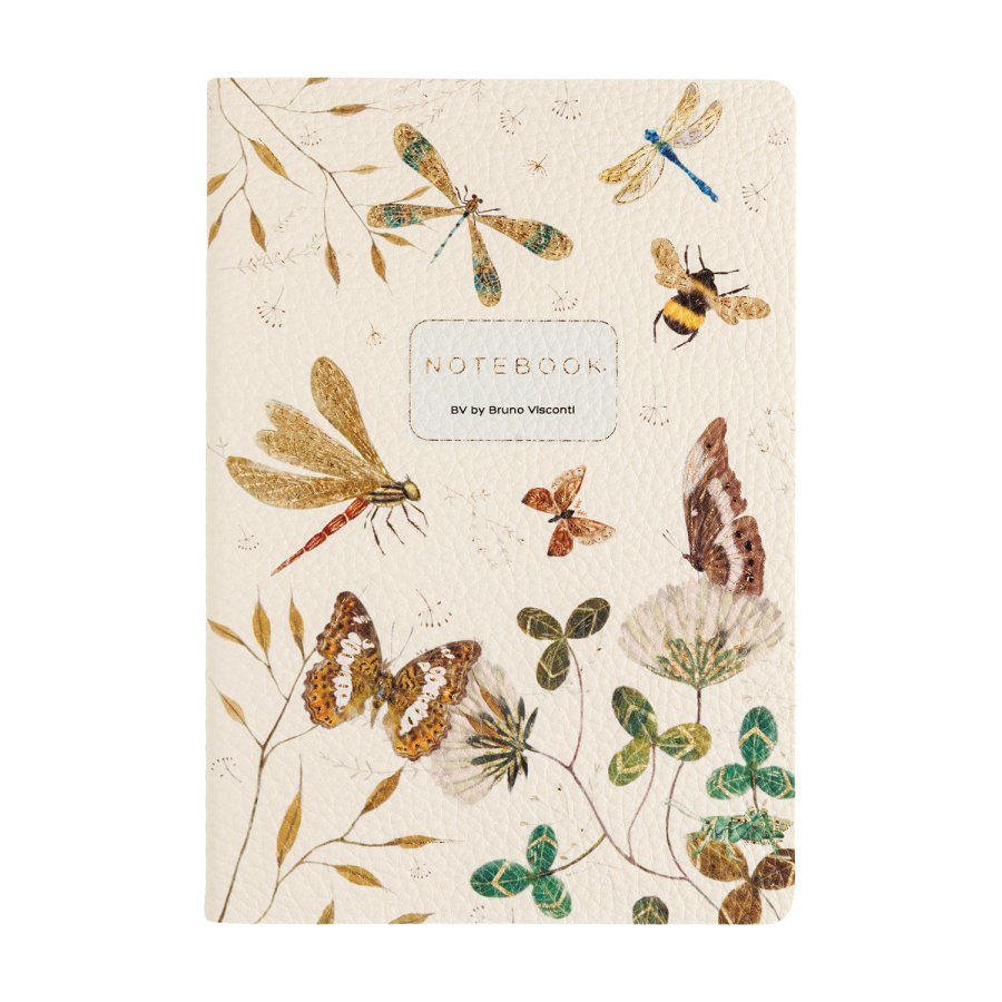 Книжка записная А5 60 л, FAUNA.БАБОЧКИ.СТРЕКОЗЫ, кожзам