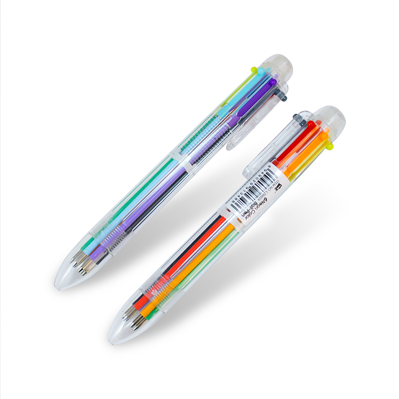 Ручка шариковая автоматическая Успех, 6 цветов, неон