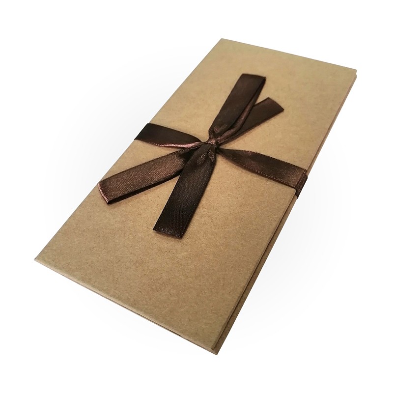 Коробка-конверт для денег с бантом «Крафт»