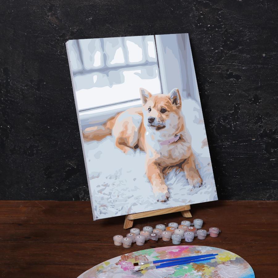 Картина по номерам "Пес на ковре", 40×30 см