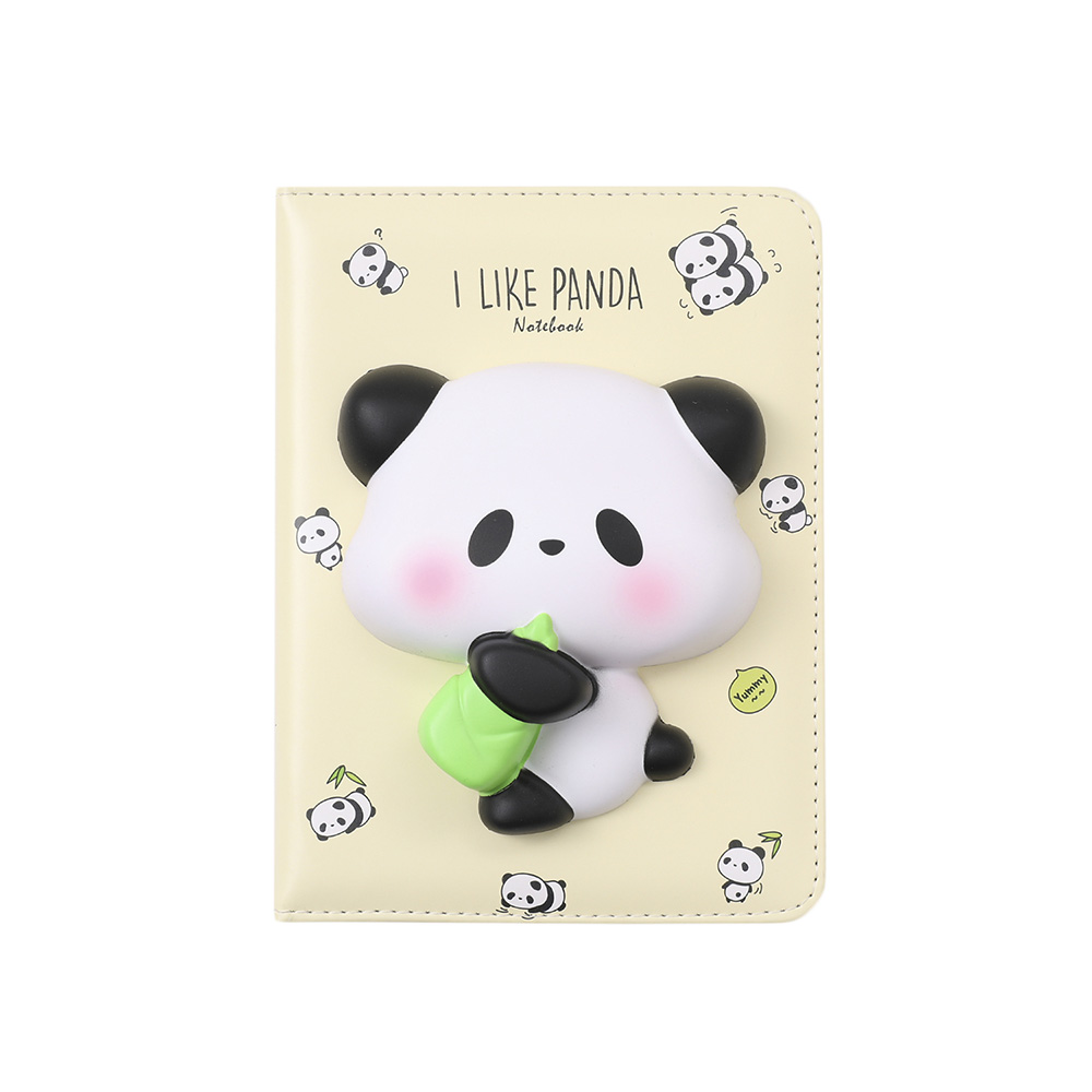 Блокнот А5 64 л Панда I Like Panda, со сквишем, белый/желтый