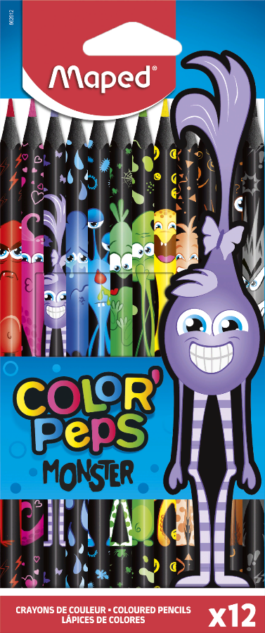 Карандаши 12 цветов Maped "Color Peps Monster", пластиковые