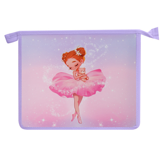 Папка для тетрадей А5 молния сверху "Small ballerina 3D", пластик