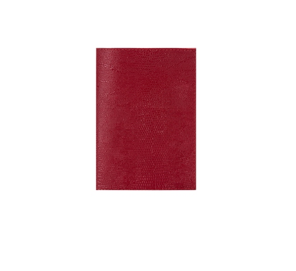Обложка для паспорта "Крокодил" кожа, красная