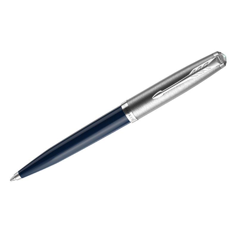 Ручка шариковая Parker "51" Midnight Blue CT отделка латунь и палладий, черная 1,0 мм