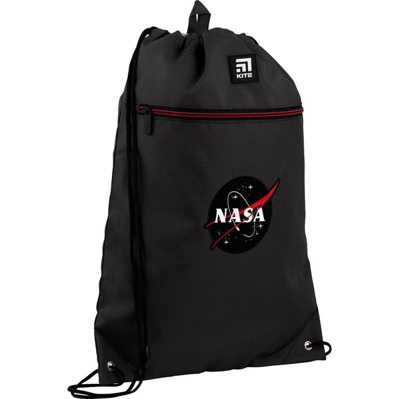 Сумка для обуви Kite "Education NASA" с карманом, черная