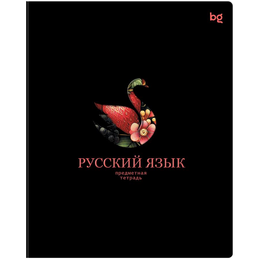 Тетрадь предметная 48 л "Информационное поле"  Русский язык, soft-touch ламинация, выб. лак