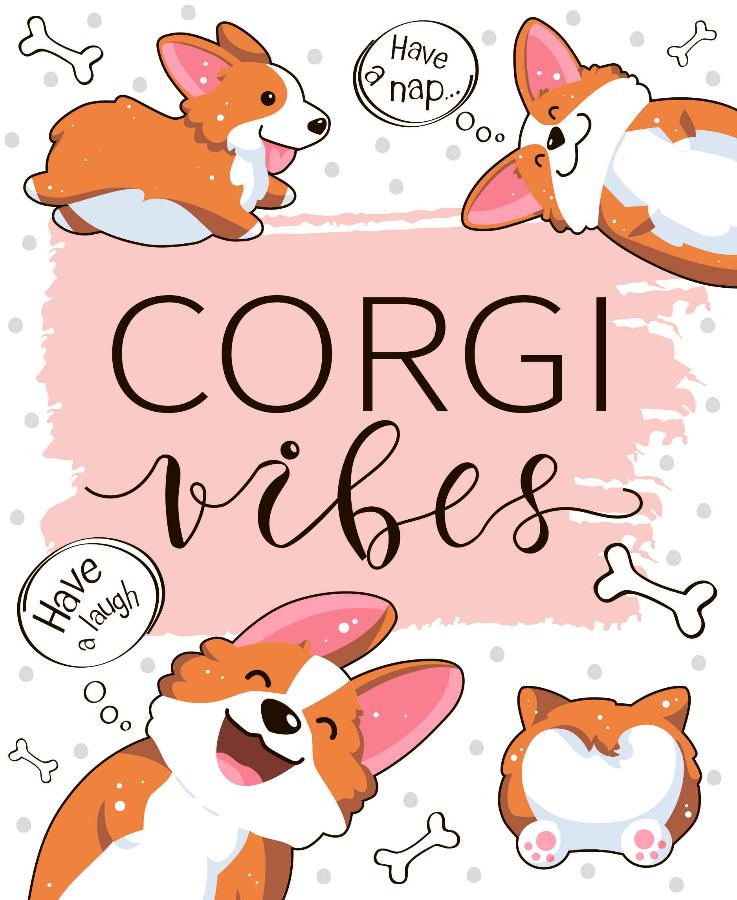 Блокнот позитивного настроения А5 "Corgi vibes"