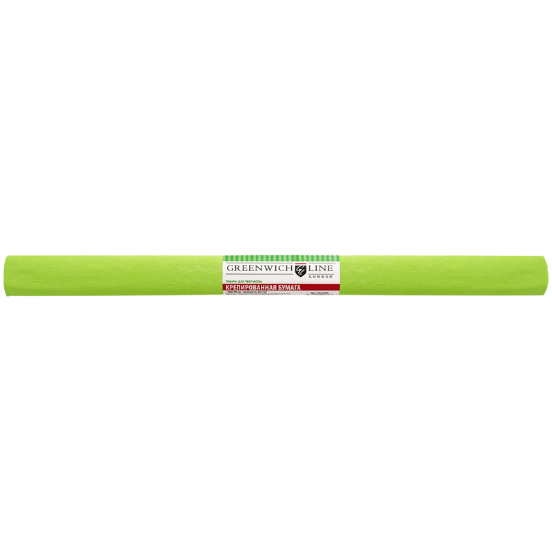Цветная бумага креповая Greenwich Line, 50х250см, 32г/м2, зелёное яблоко