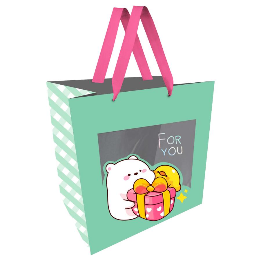 Пакет подарочный 18х23х10 см "Nice friends", мат. ламин, фольга