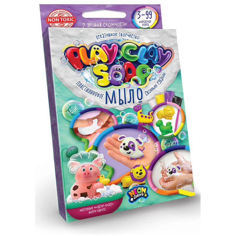 Набор для мыловарения Danko toys "Play Clay Soap. Набор №2", 4 цвета, 65г