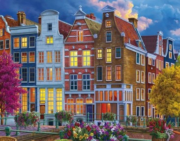 Картина по номерам "Уютный и красочный амстердам" 17х22 см (14 цв)