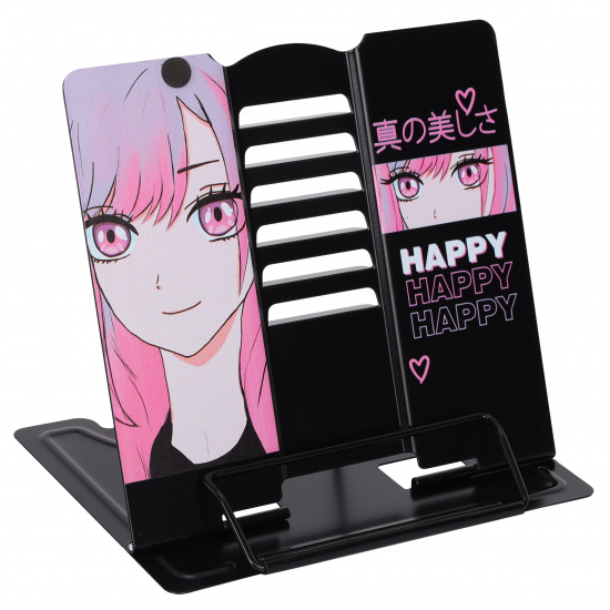 Подставка для книг "Happy Anime", металлическая, черный , 19х20 см