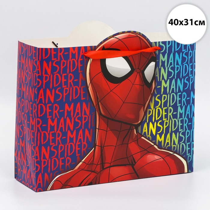 Пакет подарочный 40х31х11,5 см "Spider-man", Человек-паук