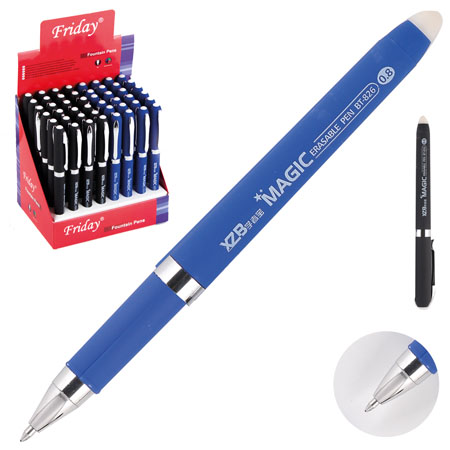 Ручка шариковая УСПЕХ, антискольз., 0,8 мм пиши-стирай, синяя, ассорти