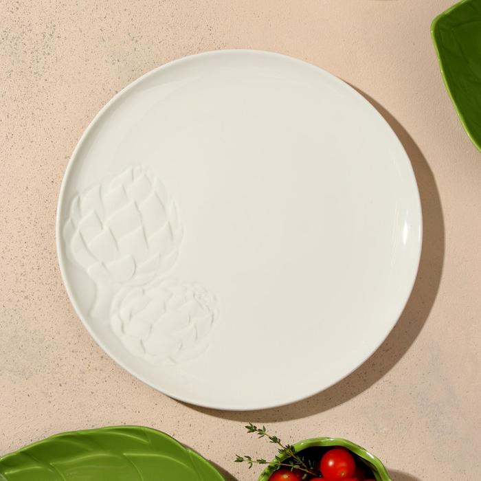 Тарелка "Артишоки", белая, 27 см 