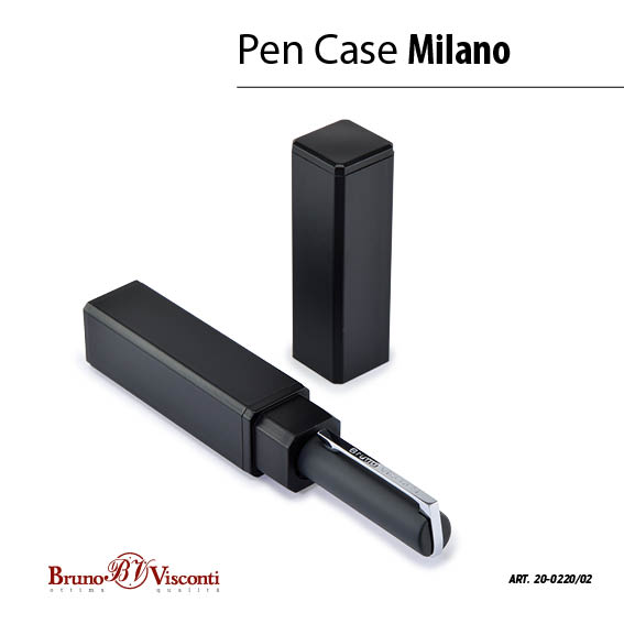 Ручка шариковая Bruno Visconti "MILANO" 1,0 мм синяя, серый корпус, черный металлический тубус