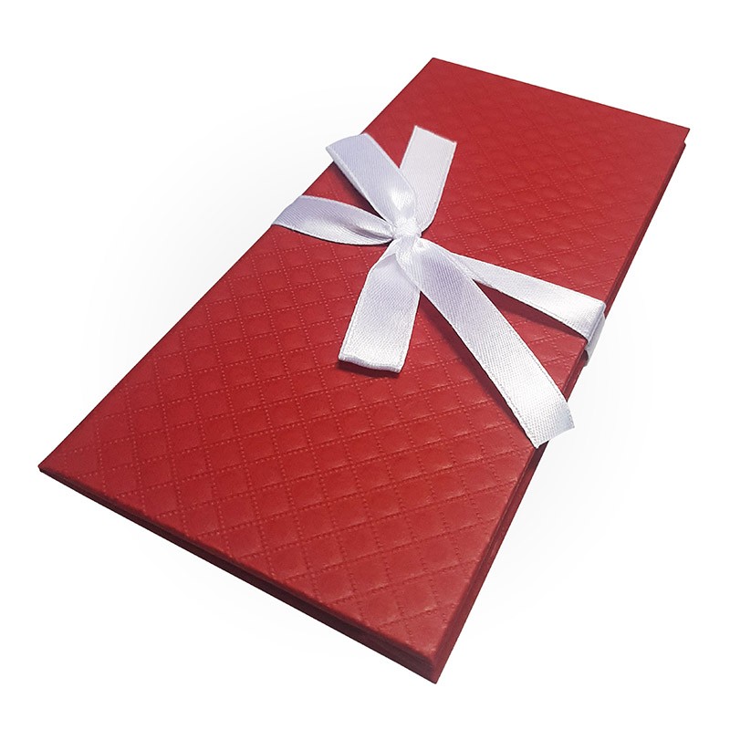 Открытка-конверт с бантом "Ромб", красный