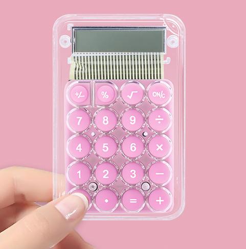 Калькулятор прозрачный/розовый