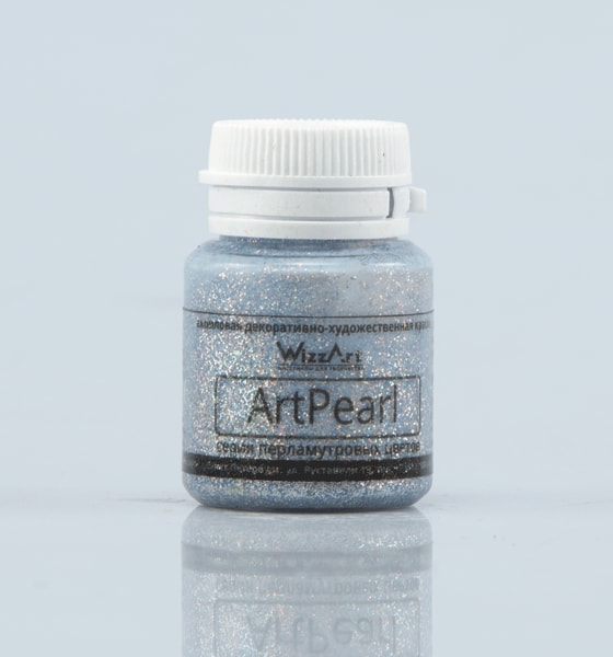 Краска акриловая  20 мл WizzArt, голографическое серебро ArtPearl