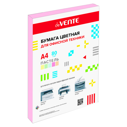 Бумага deVENTE Pastel A4  80гр/м. 20л, розовый