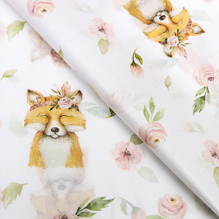 Бумага упаковочная тишью 50х70 см "Лисица и сад" 