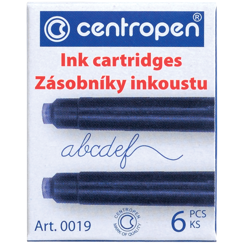 Картридж для перьевой ручки Centropen синий (упаковка  6 шт, цена за 1шт)