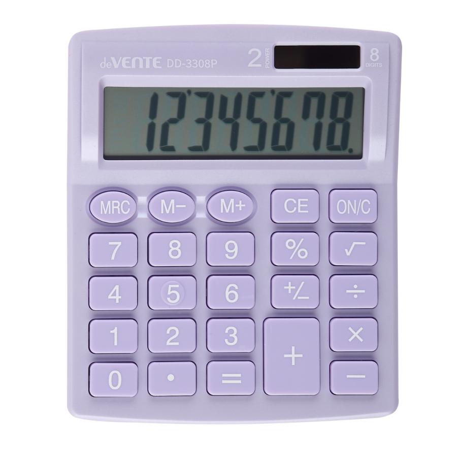 Калькулятор "deVENTE" DD-3308P  8 разрядный, настольный, пастельный сиреневый