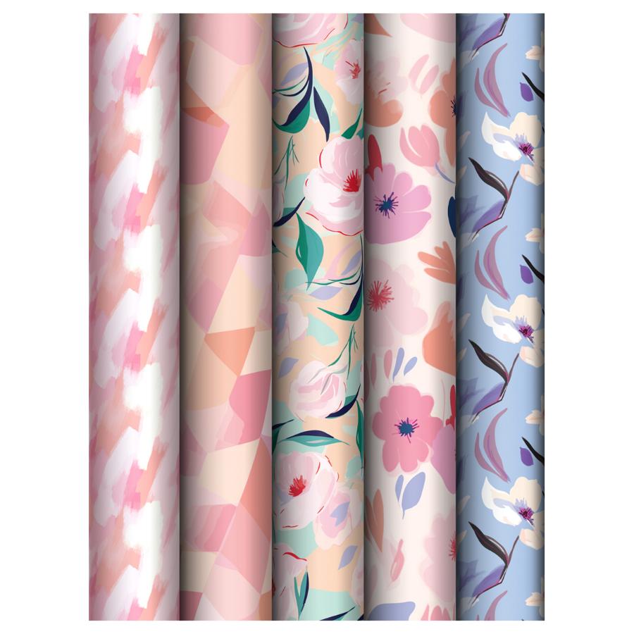 Бумага упаковочная 70х100 см "Floral mood", ассорти