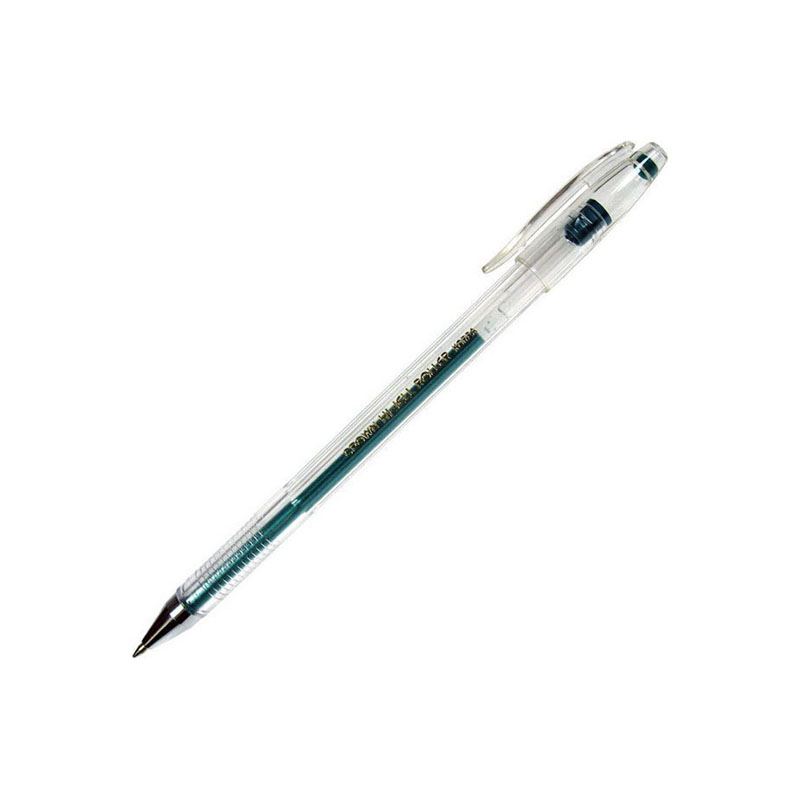 Ручка гелевая Crown "Металлик" зеленая 0,7мм