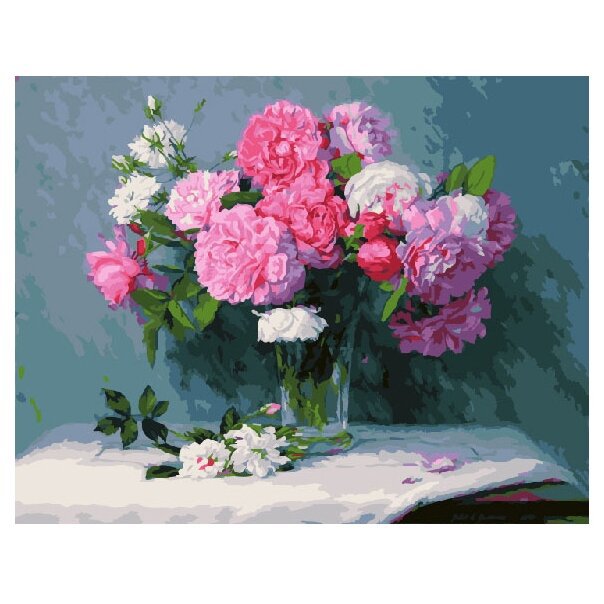 Картина по номерам "Розовые пионы", 40х50 см