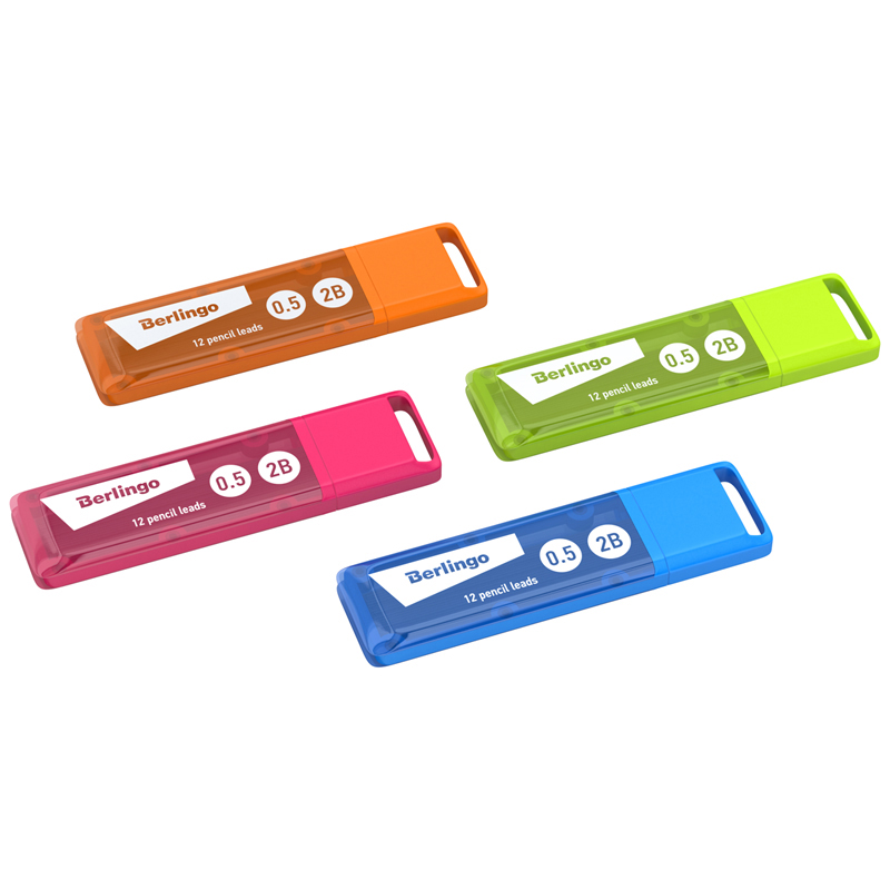 Грифель запасной Berlingo 0,5 мм 2В 12 шт 