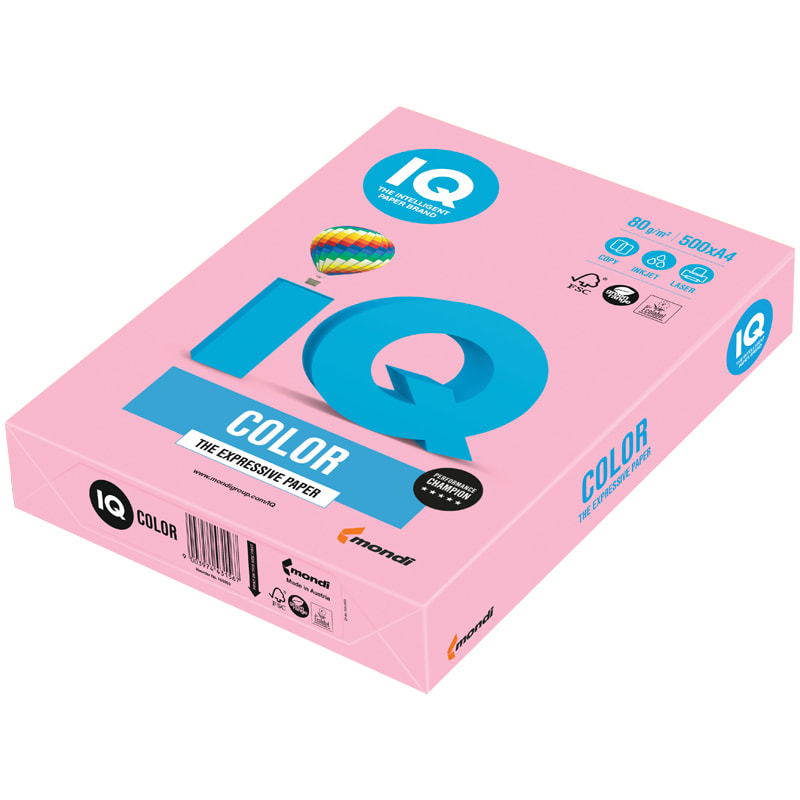 Бумага "IQ Color PALE" А4,  80 г/м, 500 л., розовый фламинго