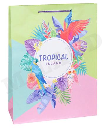 Пакет подарочный 26,4x32,7x8 см "Тропический остров"