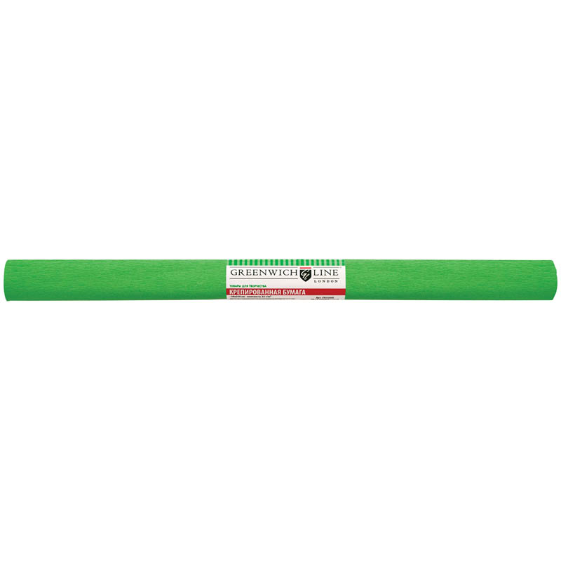 Цветная бумага креповая Greenwich Line, 50х250см, 32г/м2, светло-зеленая 