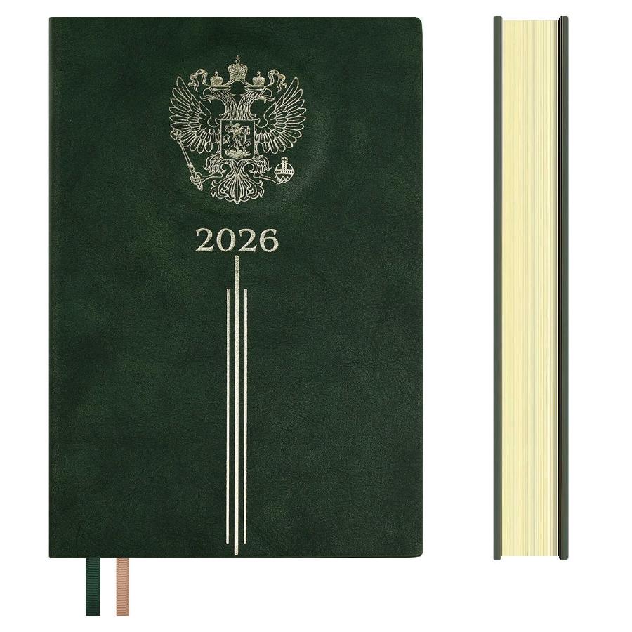 Ежедневник А5 176 л  2026, ESCALADA, Тиволи Герб зеленый