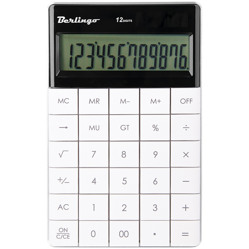 Калькулятор "Berlingo" PowerTX 12 разрядный, настольный, белый