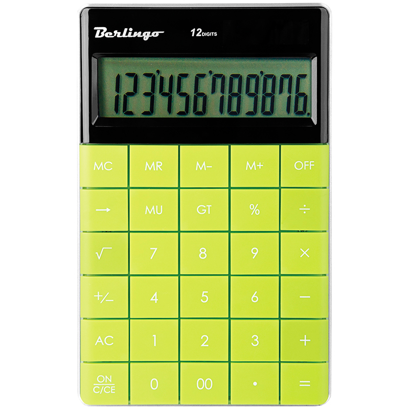 Калькулятор "Berlingo" PowerTX 12 разрядный, настольный, зеленый