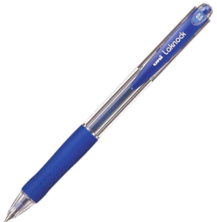 Ручка шариковая автоматическая UNI "Laknock" 0,5 мм, на масляной основе, синяя