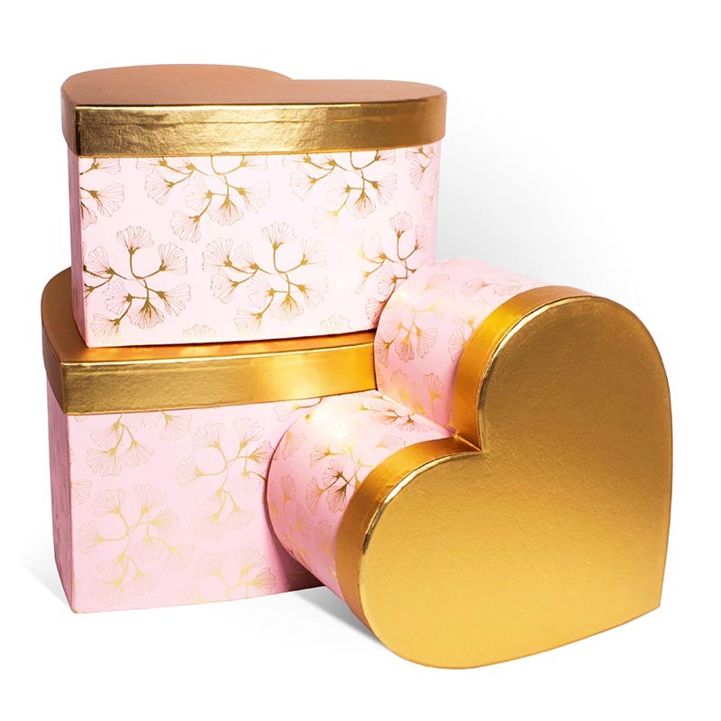 Подарочная коробка "Сердце блеск", 23 х 22 х 12 см, розовая (3)