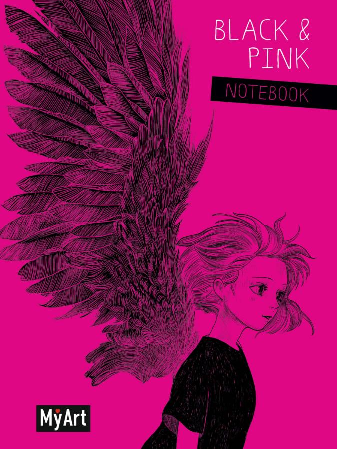 Блокнот MyArt "Крылья. Black&Pink" линия