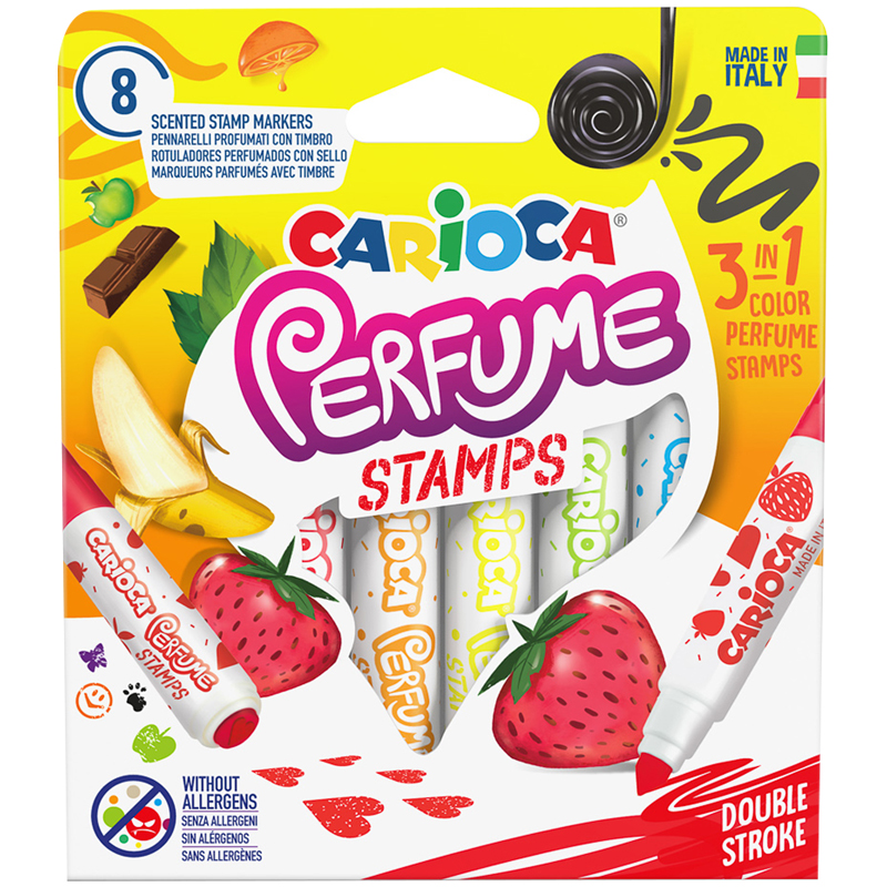 Фломастеры- штампы 8 цветов CARIOCA "Perfume Stamps" ароматизированные